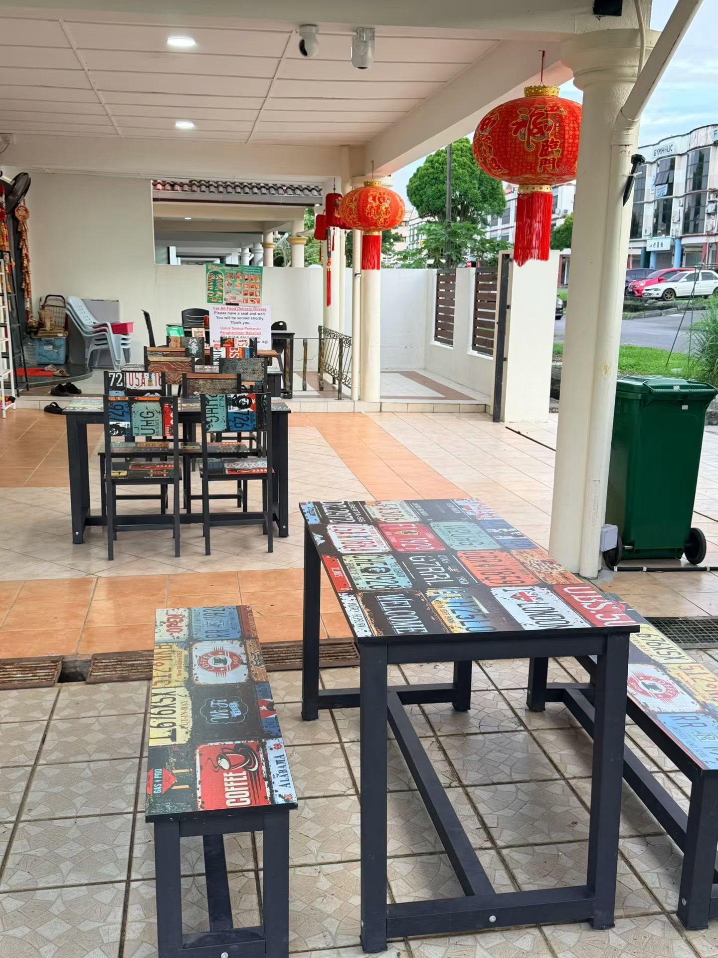 Vietnam Corner seating under red lanterns